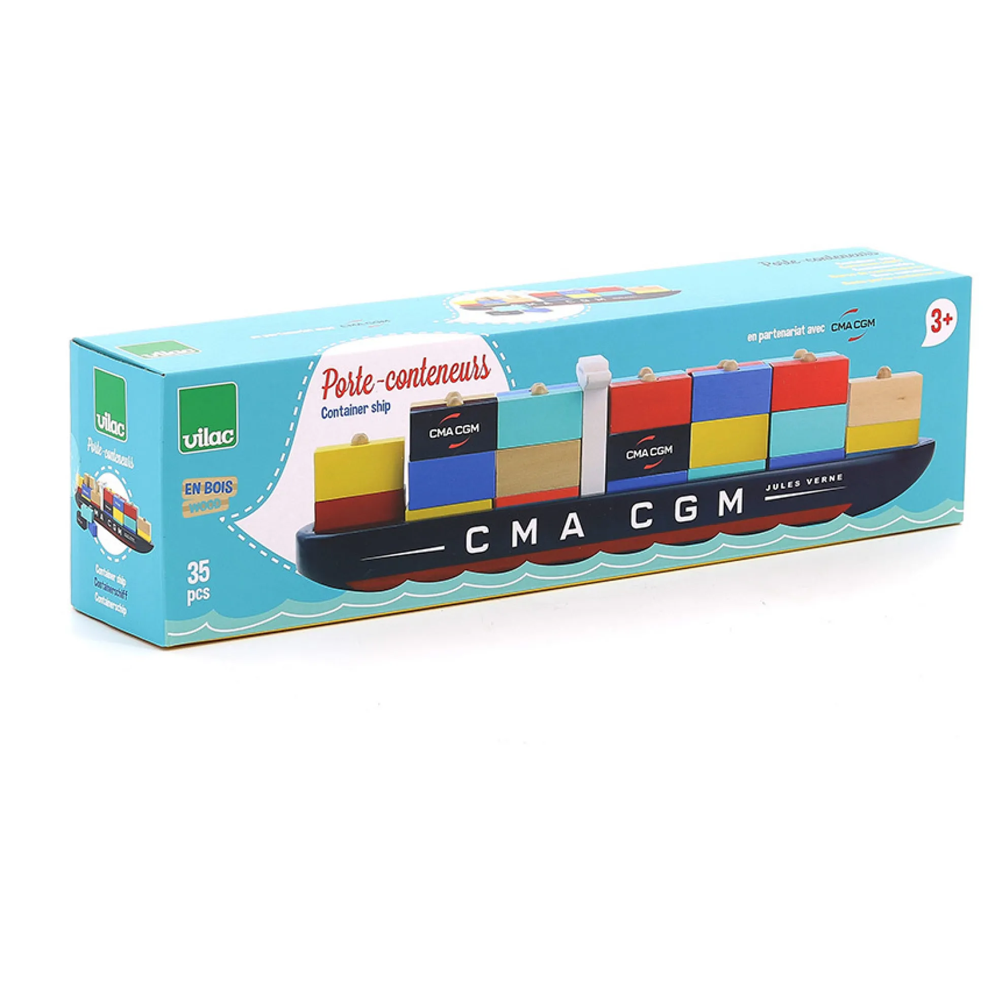 Bateau porte-conteneurs en bois, Jules Verne - CMA-CGM