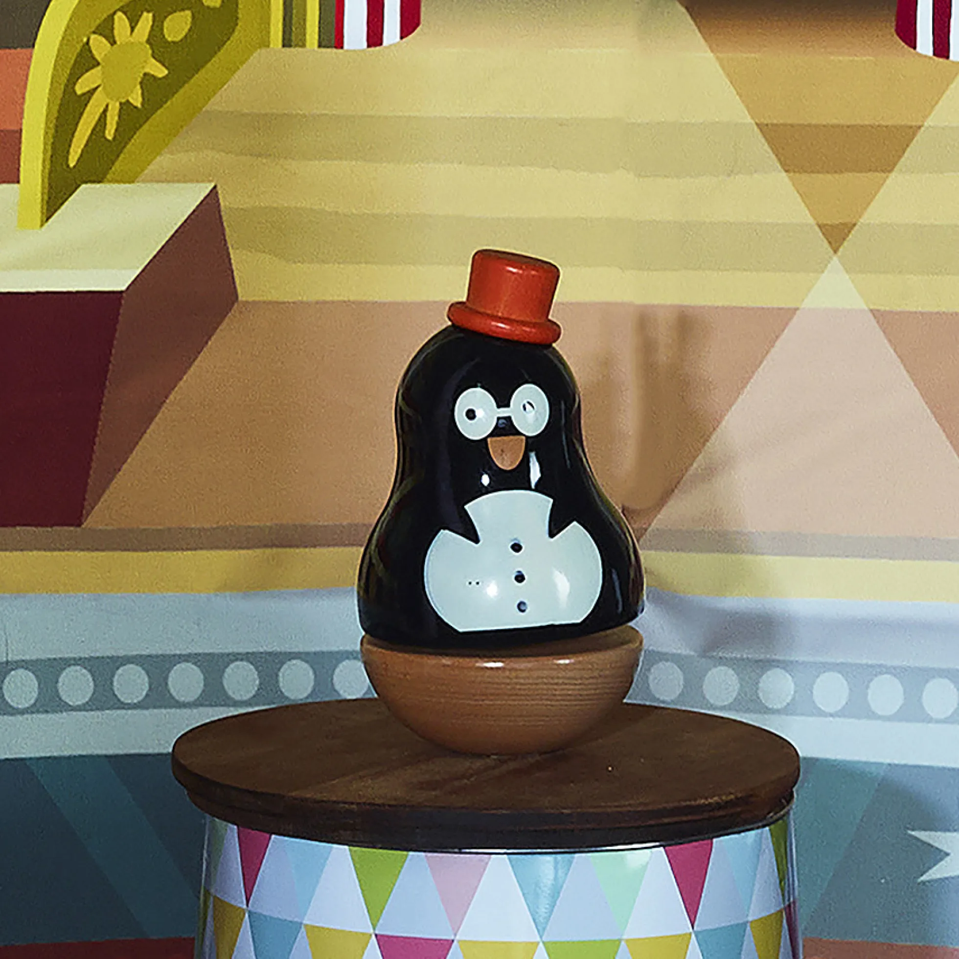 Boîte à musique en bois Boizoos, René le pingouin