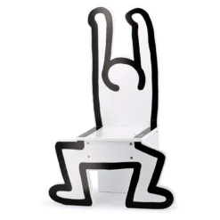 Chaise en bois, Blanche - Keith Haring
