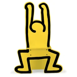 Chaise en bois, Jaune - Keith Haring