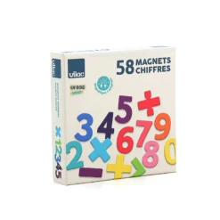 Coffret de magnets en bois, 58 chiffres