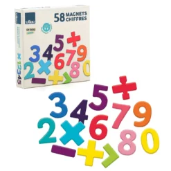 Coffret de magnets en bois, 58 chiffres