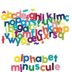 Coffret de magnets en bois, 80 lettres minuscules