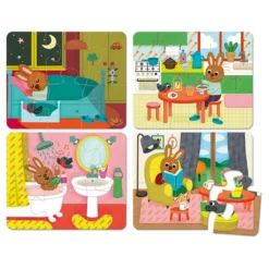 Coffret de 4 puzzles en bois, La maison - Mélusine Allirol