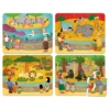 Coffret de 4 puzzles en bois, Les animaux du zoo - Mélusine Allirol