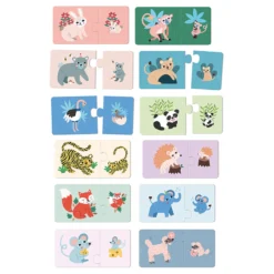 Coffret de 12 puzzles en bois, Maman-bébé - Michelle Carlslund