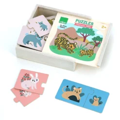 Coffret de 12 puzzles en bois, Maman-bébé - Michelle Carlslund