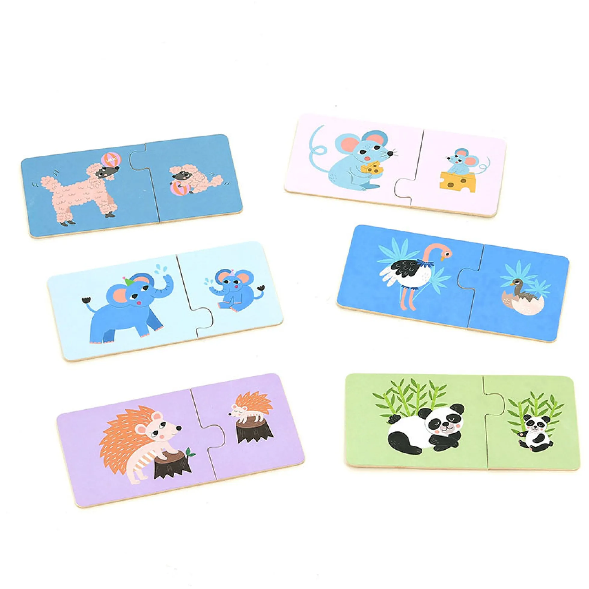 Coffret de 12 puzzles en bois, Maman-bébé - Michelle Carlslund