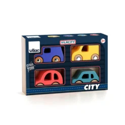 Coffret de 4 voitures en bois City, Vilacity