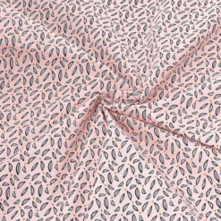 Coupon de tissu coton "FEUILLE ROSE" 1m
