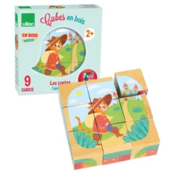 Cubes en bois, Les contes - Mélusine Allirol