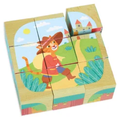 Cubes en bois, Les contes - Mélusine Allirol