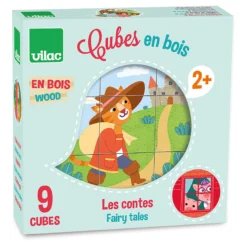 Cubes en bois, Les contes - Mélusine Allirol