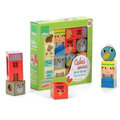 Cubes sonores en bois, La ferme - Mélusine Allirol