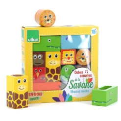 Cubes sonores en bois, La savane
