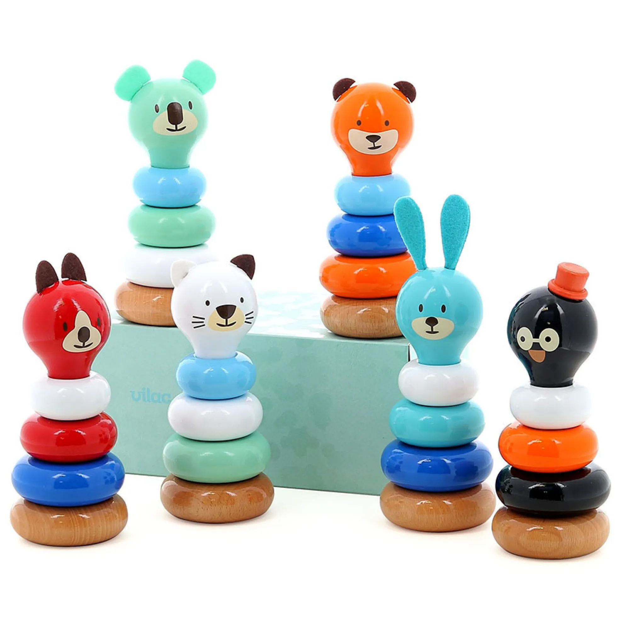 Empilable en bois Boizoos, Raoul le lapin