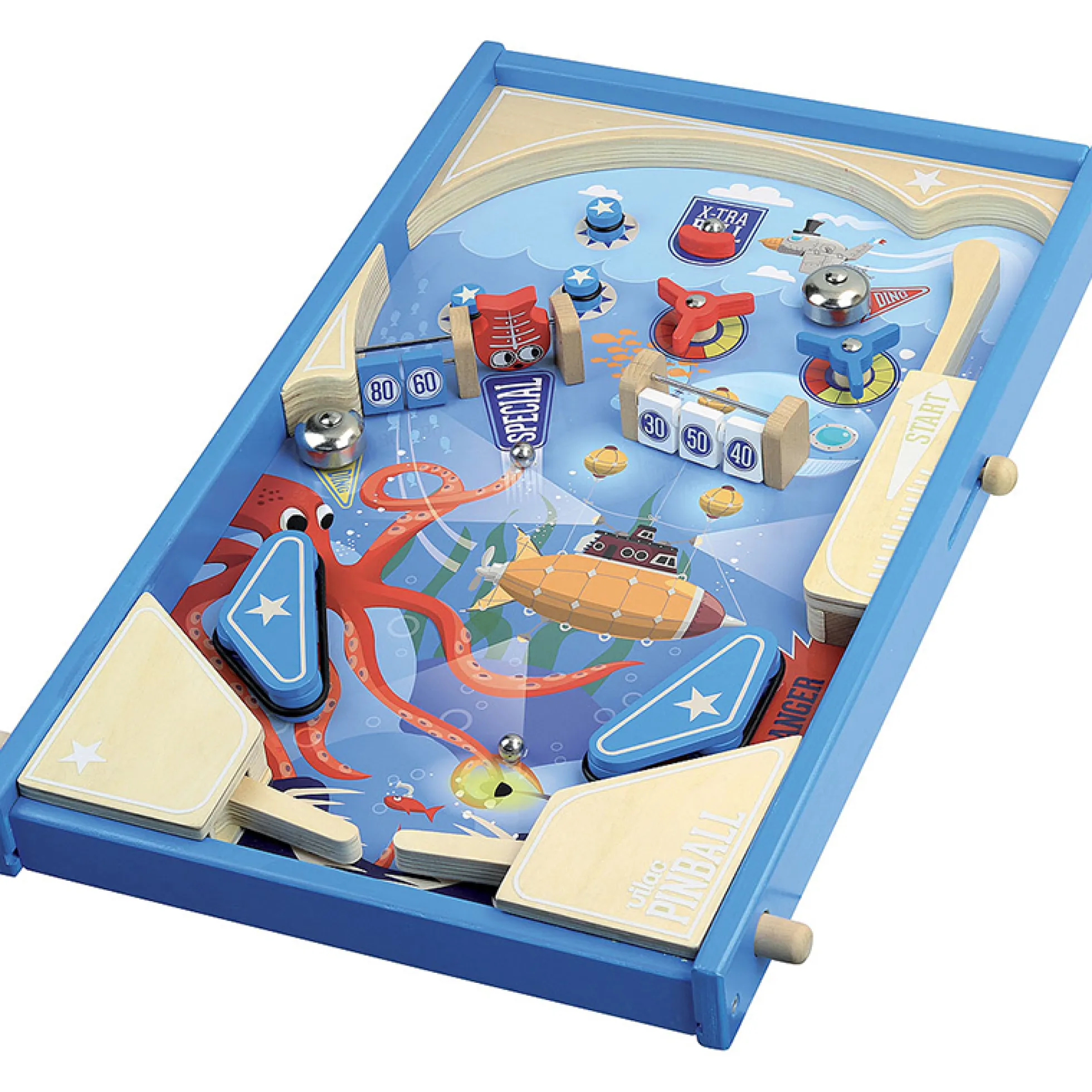 Grand flipper en bois Sous la mer