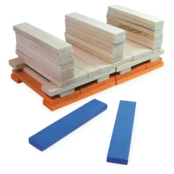 Jeu de construction en bois, Batibloc Color 100 planchettes