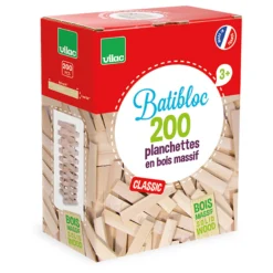 Jeu de construction en bois, Batibloc Classic 200 planchettes