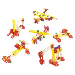 Jeu de construction en bois, coffret Batibloc
