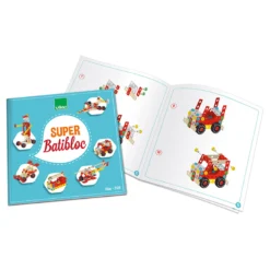 Jeu de construction en bois, coffret Batibloc Super