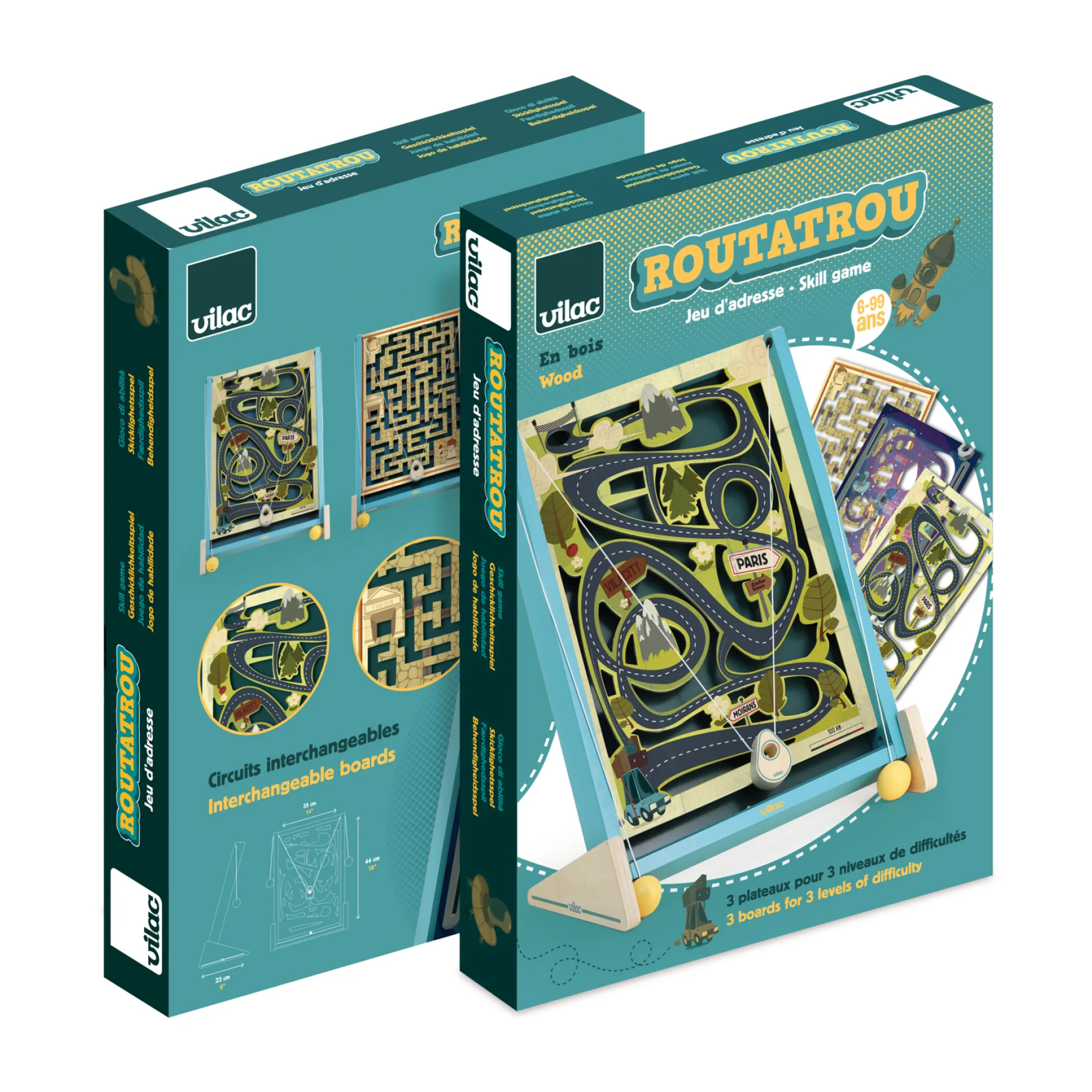 Jeu de labyrinthe à ficelles – 3 circuits interchangeables