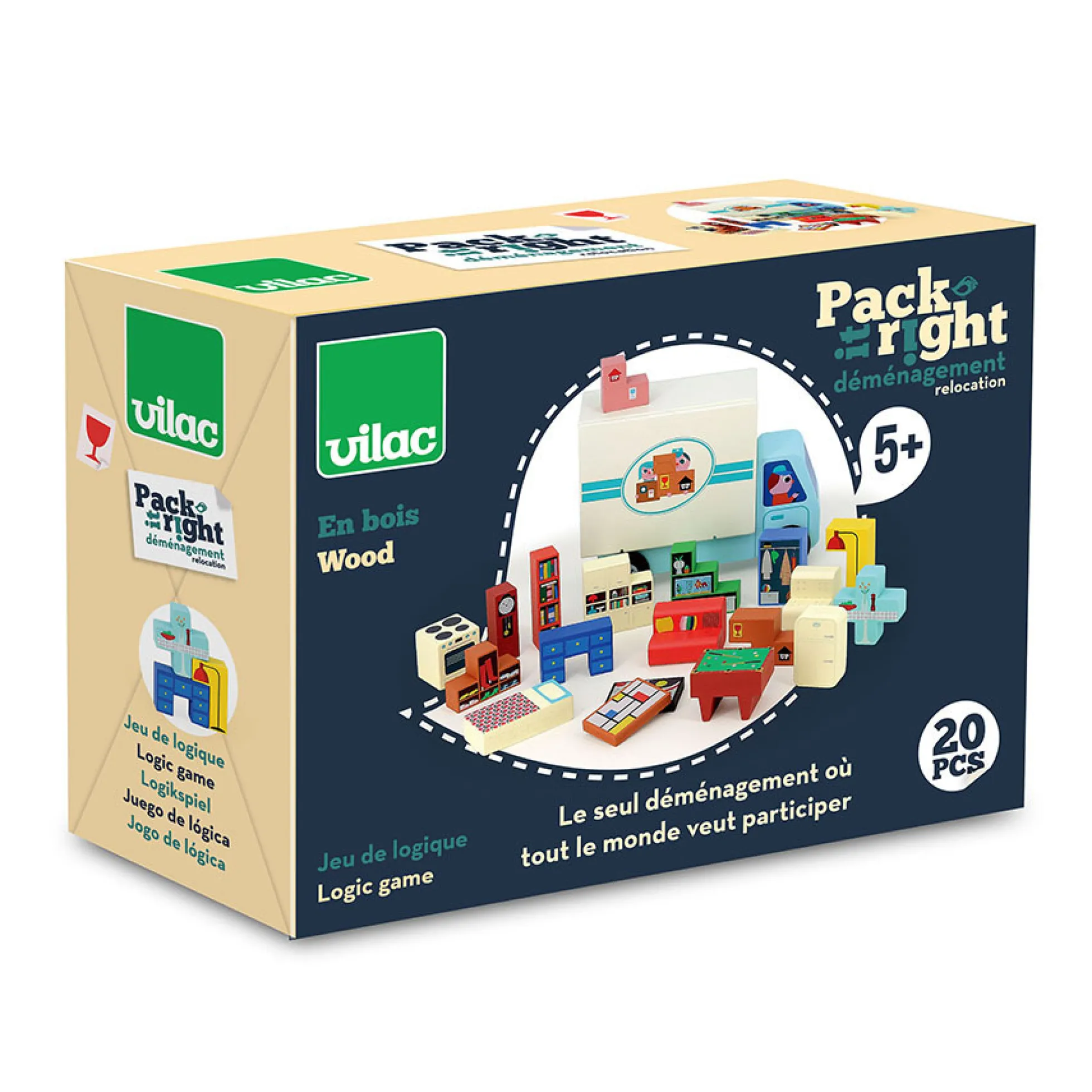 Jeu de logique en bois, Pack it right Le déménagement - Ingela P.Arrhenius