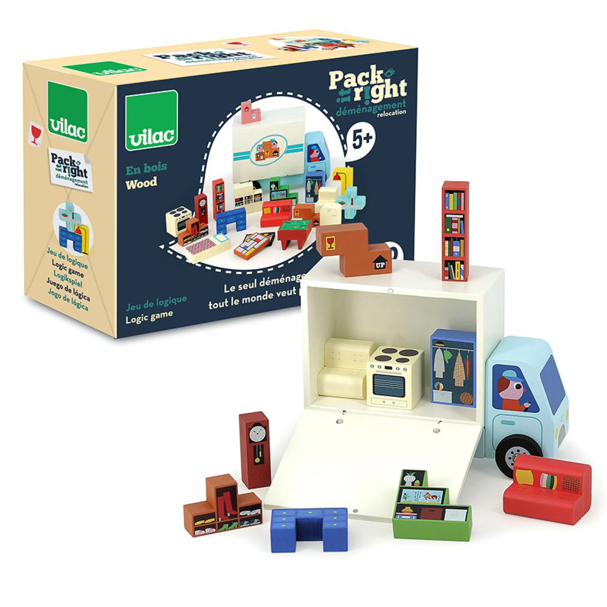 Jeu de logique en bois, Pack it right Le déménagement - Ingela P.Arrhenius