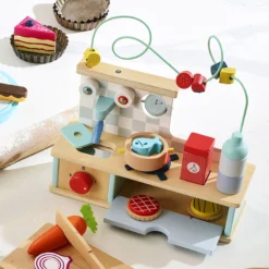 Jeu d’éveil en bois, Cuisine multi-activités