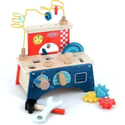 Jeu d’éveil en bois, Établi multi-activités