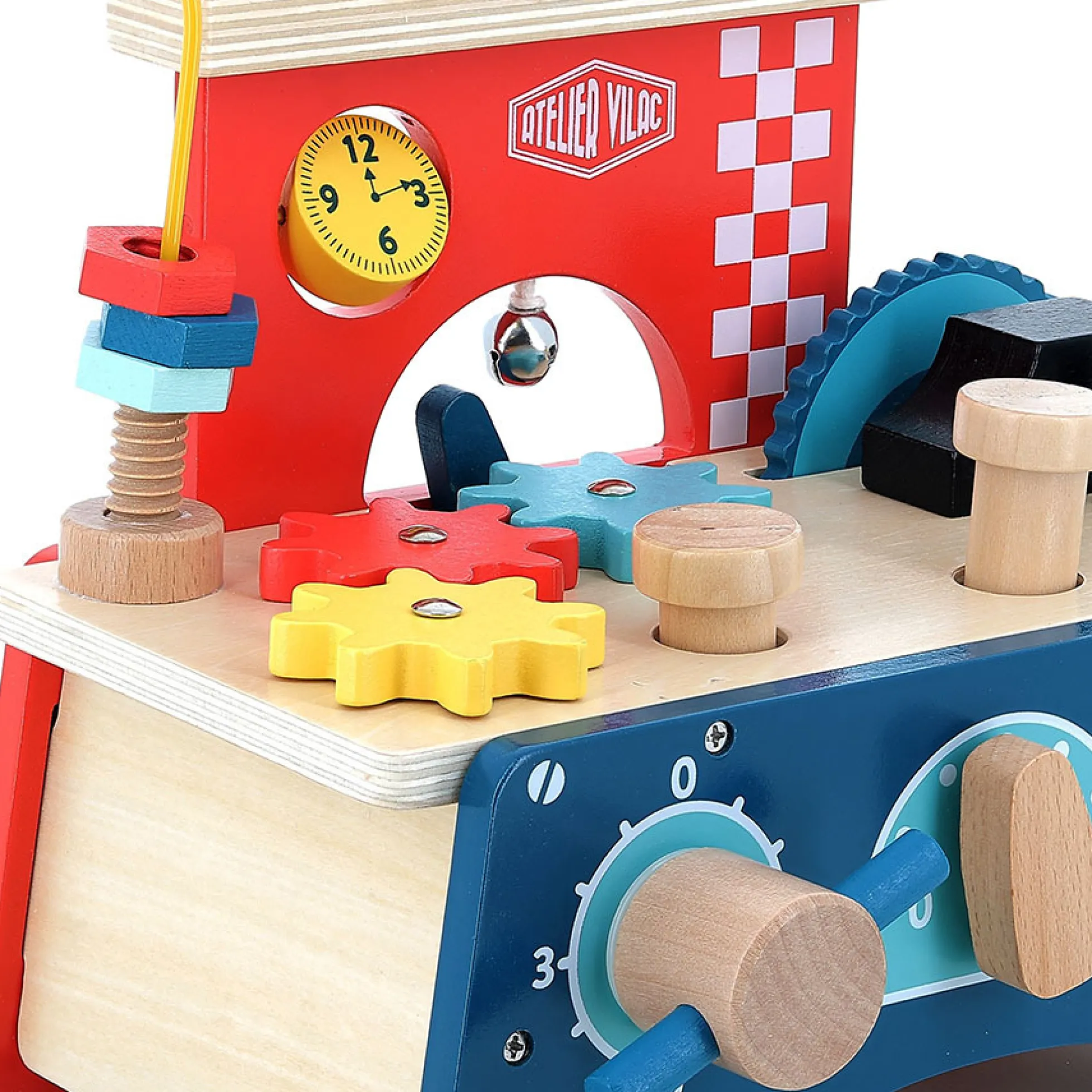 Jeu d’éveil en bois, Établi multi-activités