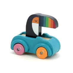 Jeu d’éveil en bois, Voiture klaxon Le toucan - Andy Westface