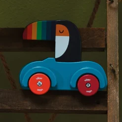 Jeu d’éveil en bois, Voiture klaxon Le toucan - Andy Westface