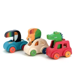 Jeu d’éveil en bois, Voiture klaxon Le crocodile - Andy Westface