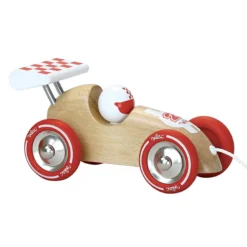 Jouet à tirer, Voiture de course - Bois naturel