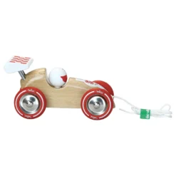 Jouet à tirer, Voiture de course - Bois naturel