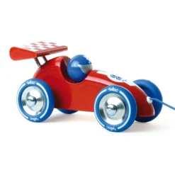 Jouet à tirer, Voiture de course - Rouge-bleu