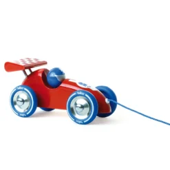 Jouet à tirer, Voiture de course - Rouge-bleu