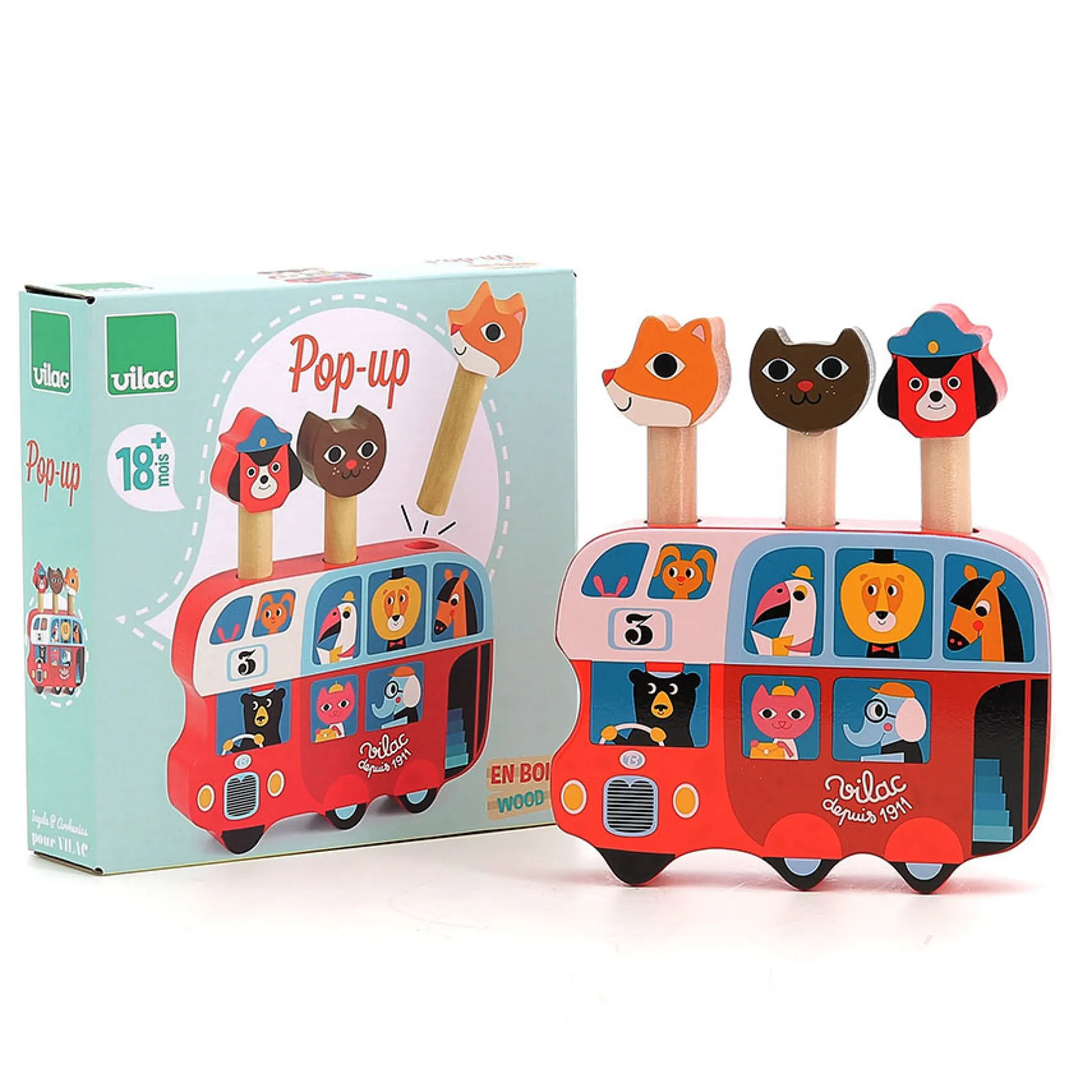 Pop-up en bois, Autobus anglais - Ingela P.Arrhenius