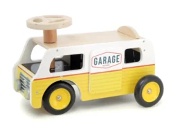 Porteur Van-garage en bois – avec rampes et voitures