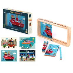 Puzzle 4 Dimensions en bois, Les transports - Ingela P.Arrhenius