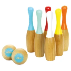 6 quilles bowling bicolores