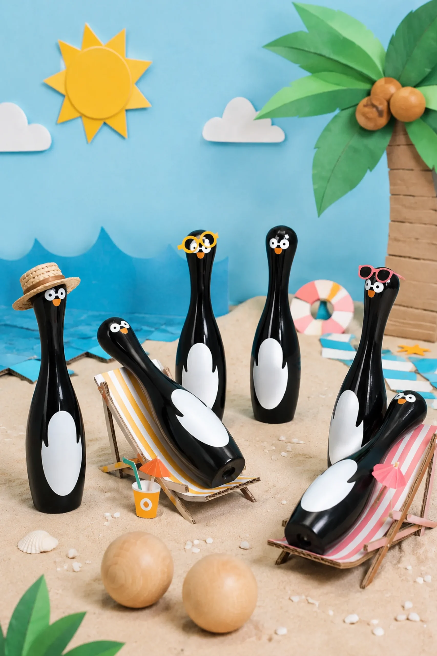 Quilles bowling pingouins