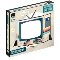 Télévision vintage en bois, jeu d’imitation et d’expression