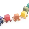 Train de cubes d’éveil multicolore en bois – Apprentissage des chiffres