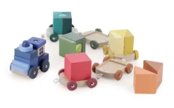 Train de cubes d’éveil multicolore en bois – Apprentissage des chiffres