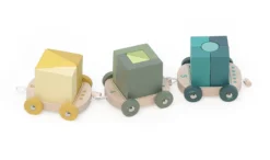 Train de cubes d’éveil multicolore en bois – Apprentissage des chiffres