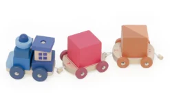 Train de cubes d’éveil multicolore en bois – Apprentissage des chiffres