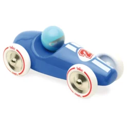 Voiture en bois, Course - Grand modèle bleu