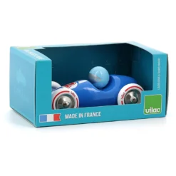 Voiture en bois, Course - Grand modèle bleu